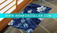 Dark Blue Floral Polyester Mat