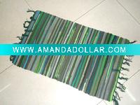 Wholesale color strip cotton woven rug