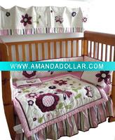 Wholesale 2011 butterfly embroidery baby crib bedding set (BB1006)