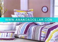 Wholesale Fancy stripe 100%cotton pigment printing 4pcs bedding set/pillow case/bed sheet/flat sheet/quilt cover(XYSH)