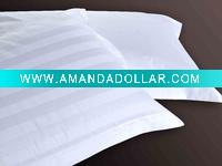Wholesale 100% cotton white striped pillow case--hotel bed linen
