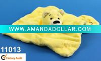 plush baby Handkerchief ,stuffed animal in the middle -11013