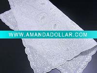 Wholesale Hand embroidered lace silk handkerchief 10*10inches