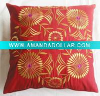 Wholesale high-end of red embroidery and diamond pillow