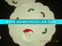 Christmas linen coaster