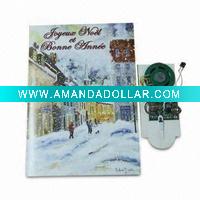 Wholesale promotion christmas greeting card with voice recording message as a gift