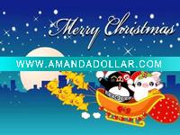 Wholesale high glossy lovely CTB-039 paper christmas greeting card