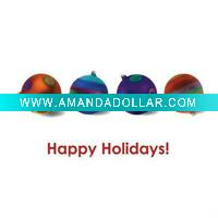 Wholesale Christmas Ball Ornaments - Boxed Holiday Christmas Greeting Cards - Set of 10 Cards and Envelopes