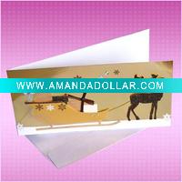 Wholesale 2011 new delicate Metallic golden paper handmade Christmas card