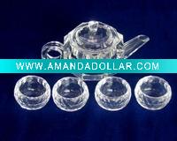 Wholesale Crystal tea set,glass tea set,tableware