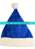 Wholesale Promotional Plush Blue Santa hat