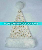 Wholesale white Christmas santa hat, Christmas hat, felt/ Velvet/ Plush Christmas hat