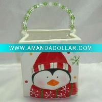 Wholesale ceramic christmas decorative basket