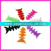 Silicone Headphone Earphone Cable Wrap Winder Fishbone Shape