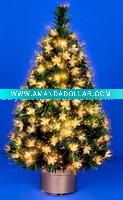 Wholesale 18inch gold pot decoratiive fiber optic mini christmas tree