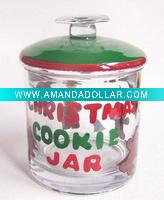 Wholesale Handpainted Glass Candy Jar for Christmas