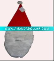 Wholesale Non-woven fabrics Santa Claus hat with whiskers mask
