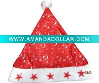 Wholesale LED musical flashing crezy dancing light up Christmas Santa Claus Hat