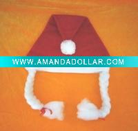Wholesale cute santa claus baby hat with plait for a hot new year