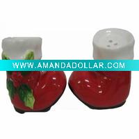 Christmas Shoes Dolomite Salt&Pepper Set