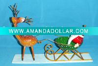 Cute Christmas deer pull santa