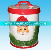 Wholesale Xmas ceramic cookie jar