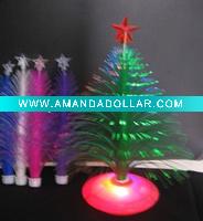 Wholesale Christmas gifts 12 inch artificial fiber optic christmas tree with coloful lights