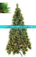 Wholesale Out doors green pine needle artificial christmas tree with gold snow