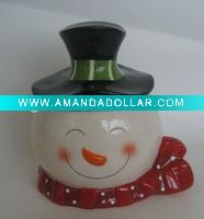 Wholesale Ceramic Christmas Snowman Container