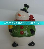 Wholesale Ceramic Christmas Snowman Canister