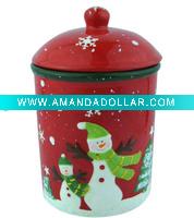 Wholesale ceramic snowman cookie jar