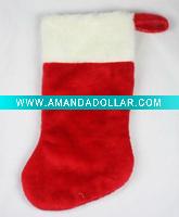 Wholesale High Quality Santa Claus Velvet Plush Christmas Stocking