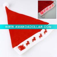 Wholesale fleece Christmas santa hat of red and white color