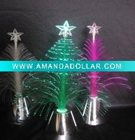 Wholesale Christmas gifts 12 inch artificial fiber optic christmas tree with silver plated base