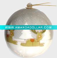 Wholesale styrofoam christmas paper ball/handmade printed christmas foam ball ornament/LED christmas ball ornament