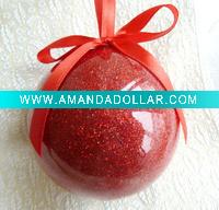 christmas ball/resin finished christmas foam ball/ glitter christmas ball/decoupage glitter christmas ball