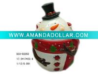 Ceramic candy pot snowman candy pot
