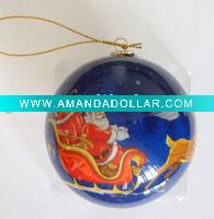 Wholesale foam christmas glitter ball/christmas paper ball ornament/decoupage christmas ball/christmas ball with logo print