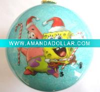 christmas ball/resin finished christmas foam ball/ glitter christmas ball with logo print/decoupage glitter christmas ball