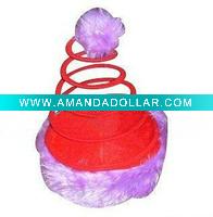Wholesale christmas hat, Carnival party hat, santa hats, coil spring hat, Carnival Hats, Fans hat