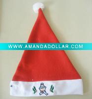 Wholesale red christmas Santa Claus hat, Applique Christmas Hat, baby new Christmas hat, flash Children Christmas hat, Kids' xmas toy hat