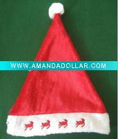 Wholesale red christmas Santa Claus hat, Applique Christmas Hat, baby new Christmas hat, flash Children Christmas hat, Kids' xmas toy hat