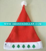 Wholesale red christmas Santa Claus hat, Applique Christmas Hat, baby new Christmas hat, flash Children Christmas hat, Kids' xmas toy hat