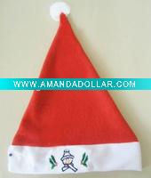Wholesale red christmas Santa Claus hat, embroider Christmas Hat, baby new Christmas hat, flash Children Christmas hat, Kids' xmas toy hat