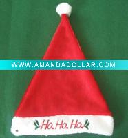 Wholesale red christmas Santa Claus hat, Applique Christmas Hat, baby new Christmas hat, flash Children Christmas hat, Kids' xmas toy hat