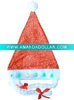 Wholesale girl Christmas Hats with two braids, Santa Claus hat braids,fashion xmas ornament hat, decorative Xmas hat, art craft gifts hat