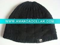 Promotion plain checked Knit Beanie Hat