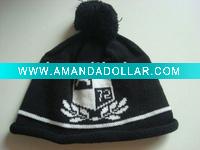 Wholesale Knitted Beanie Hat with pom-pom promotional pattern