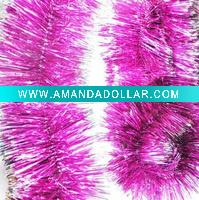 Wholesale craft gift item plastic Christmas PET tinsel, hair tinsels, tinsel trading