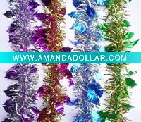 Wholesale craft gifts item plastic Christmas pvc tree leaf tinsels, Christmas tinsel decorations